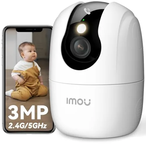 Imou 2K Überwachungskamera Innen WLAN Kamera Überwachung Innen 2.4GHz/5GHz WiFi 360° für Hausstier Babyphone mit KI-Personenerkennung, Automatische Verfolgung, Nachtsicht, Zwei-Wege-Audio, Sirene