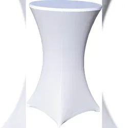 EXKLUSIV HEIMTEXTIL Stehtischhusse Stretch für Bistrotisch mit 4 Fußlaschen elastisch Ø 70-75x110-120 cm Weiß
