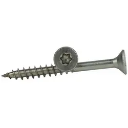 Schäfer-Peters GmbH Spanplattenschraube Spanplattenschraube Senkkopf, Edelstahl A2, 5,0x90 mm, TX 25, (100 St) silberfarben 5,0 x 90 (100 Stück) | 90 mm