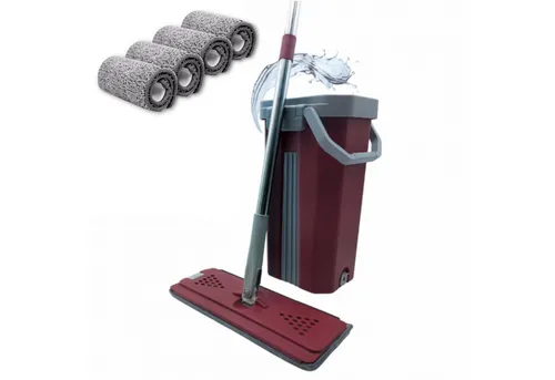 Venteo Wischmopp Balai Clean & Dry Mop - Selbstreinigendes Wischsystem - Bodenwischer mit Doppelkammereimer für müheloses Reinigen und Auswringen. Ideal für alle Oberflächen und ermöglicht eine hygienische Anwendung ohne Hände im Schmutzwasser.