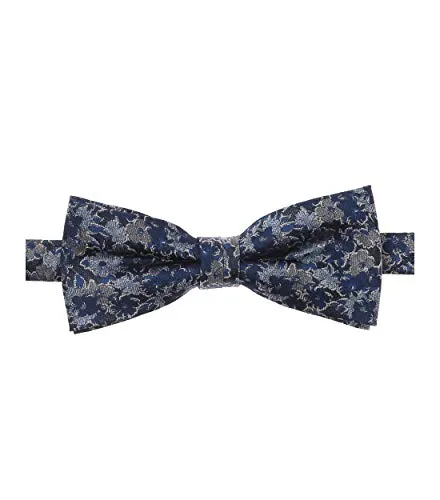 Venti Fliege gemustert Mittelblau Einheitsgröße - Fliegen für Herren, aus reiner Seide mit floralem Muster, verstellbarem Hakenverschluss und einer Breite von ca. 5 cm für einen eleganten Look.