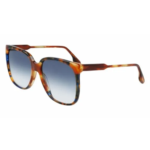 Victoria Beckham Unisex VB610SCB Sonnenbrille - Elegante Sonnenbrille in 212 Chocolate Smoke/Havana Blue, mit schützendem Etui. Perfekt für stilbewusste Damen.