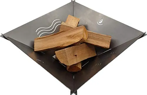 Feuerschale Fenit, demontierbare und steckbare Feuerschale (Motiv Welle Stahl)
