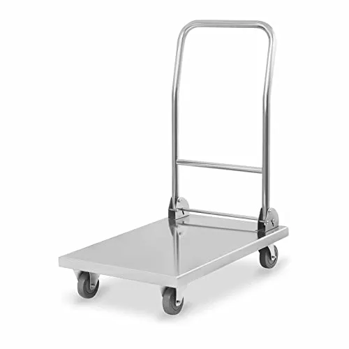 Royal-Catering Transportwagen RCFT-1.1 - Klappbar & Robust - Transportwagen aus Edelstahl mit 400 kg Tragkraft, platzsparend klappbar und ideal für Gastronomie und Veranstaltungen. Leicht zu reinigen und sicher durch abgerundete Ecken.