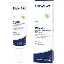 Dermasence Rosamin Getönte Tagespflege LSF 50 30 ML - Medizinische Körperpflege, Rötungen kaschierende Tagescreme mit LSF 50, ideal für Couperose und Rosacea neigende Haut. Grüne Pigmente sorgen für einen ebenmäßigen Teint und bieten hohen UV-Schutz.