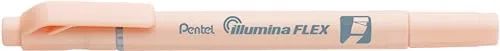 Pentel SLW11P-FE Illumina Flex Textmarker in Pastellfarben mit Doppelspitze zum Hervorheben, Unterstreichen, Markieren und Akzente setzen, schlanke Stiftform, orange, 1 Stück