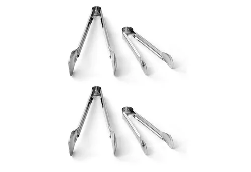 HAC24 Servierzange 4x Servierbesteck Küchenhelfer Salatbesteck Küchenzange Salatzange, Edelstahl, 29 cm & 18 cm