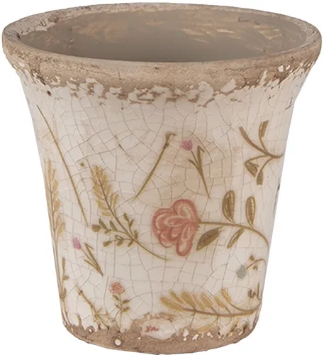 Clayre & Eef 6CE1629S Blumentopf für Innen Beige Rosa Ø 9x8 cm