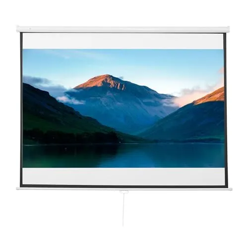 HOMCOM Beamer Leinwand 203 x 152 cm 100 Zoll 4:3/16:9 Projektionsleinwand Manuell Rollo-Leinwand für Heimkino Büro-Präsentationen