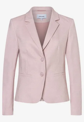 MORE&MORE strukturierter Kurzblazer rosa 46 - Eleganter Jackenblazer in sorbet rose, taillierte Passform mit Reverskragen und V-Ausschnitt. Ideal für den Business-Look, aus hochwertigem Material für ein angenehmes Tragegefühl.