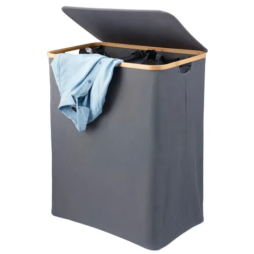 bremermann Wäschesammler mit herausnehmbarem Wäschesack - Wäschebox mit 145 Liter Fassungsvermögen, ideal zur praktischen Wäschesortierung und platzsparend aufstellbar. Der Deckel hält Gerüche zurück und das moderne Design wertet jeden Raum auf.