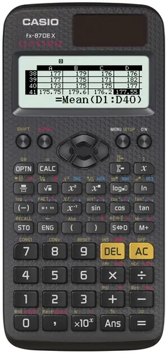 CASIO Taschenrechner fx-87DE X ClassWiz mit WYNGS Schutztasche Schwarz - Hochwertiger Taschenrechner mit 593 Funktionen und klarem LC-Display. Die robuste WYNGS Schutztasche bietet optimalen Schutz und sichere Aufbewahrung. Ideal für Schüler und Studenten!