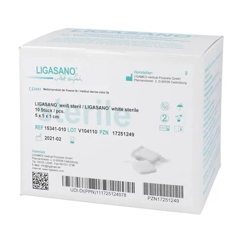 Ligasano Weiß Steril 5x5x1cm von LIGAMED medical Produkte GmbH