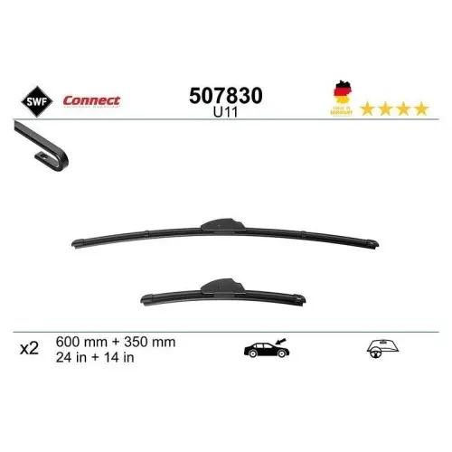 SWF Wischblatt CONNECT MADE IN GERMANY 507830 - Scheibenwischer mit hochwertiger Qualität, entwickelt für beste Sichtverhältnisse und Sicherheit bei jedem Wetter.