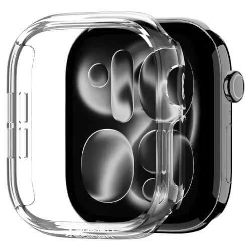 Spigen Thin Fit Hülle für Apple Watch 12 42mm | Robuste Polycarbonat-Hülle mit stoßfestem Schutz und schlankem Design für 2026er Modelle - Kristallklar