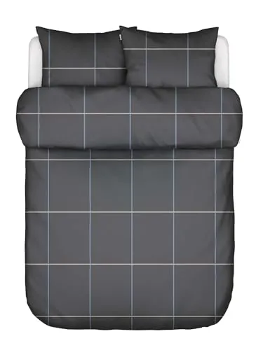 MARC O'POLO Bettwäsche Suvie Anthrazit, 200x200 + 2X 80x80 cm - Hochwertige Bettwäsche aus 100% Bio-Baumwollperkal für ein angenehmes Schlafklima. Zeitloses Design und pflegeleicht – waschbar bis 60 °C. Ideal für stilvolle und komfortable Schlafzimmergestaltung.