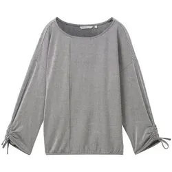 TOM TAILOR Denim 3/4-Arm-Shirt in Blau - Pullover mit drapiertem Design, ideal für lässige Looks. Die lockere Passform und der angenehme Jersey-Stoff sorgen für hohen Tragekomfort.
