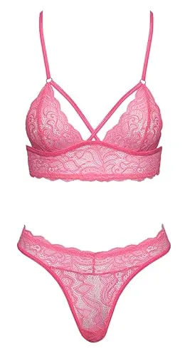 Fantasy By Cottelli Damen BH Set, Pink, S/M in pink von Cottelli Collection