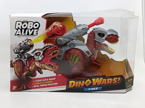 Robo Alive Dino Wars T-Rex Spielzeug - Dinosaurier & prähistorische Kreaturen für Kinder, mit realistischen Bewegungen und abnehmbarer Schutzkleidung für aufregende Kampfaktionen!