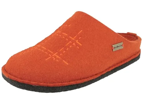 HAFLINGER Damen Hausschuh Filz Pantoffel Flair Crossroad 314038, Größe:41 EU, Farbe:Orange