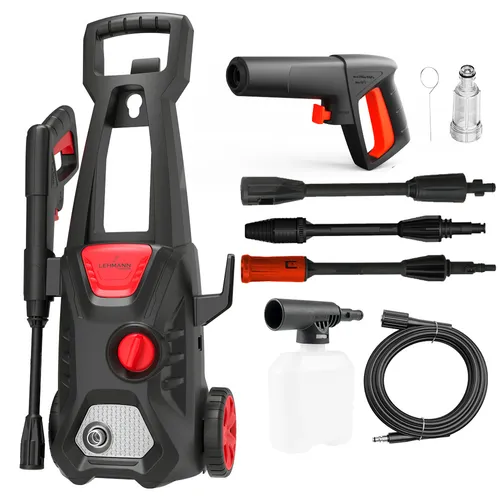 Lehmann Hochdruckreiniger Jukon - 1600 W mit Alu-Saugpumpe, 480 l/h Fördermenge und 5m Hochdruckschlauch