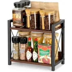 ANBOXIT Holz Gewürzregal 2 Tier