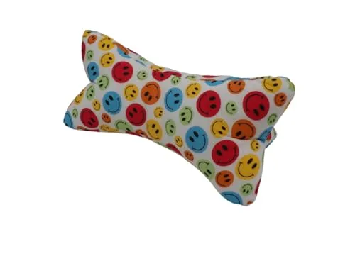 Manufaktur Martinshof Leseknochen Smiley, Nackenkissen, Nackenknochen, Nackenrolle,Lesekissen, Leseknochen, Buchstütze, Relaxkissen, Kissen, Nackenstütze, ergonomisch, Baumwolle, Gräser, Blätter