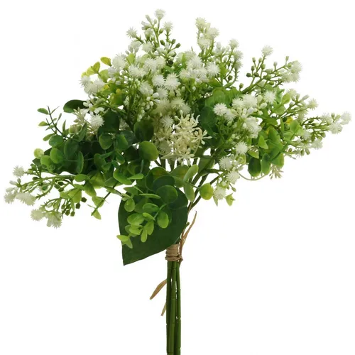 Kunstblumenstrauß mit Eukalyptus und Blüten als Dekoration