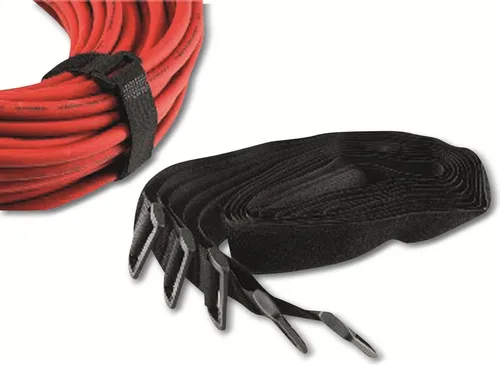 ChiliTec 22937 Klettband mit Öse, 5er Pack 80x3cm, schwarz