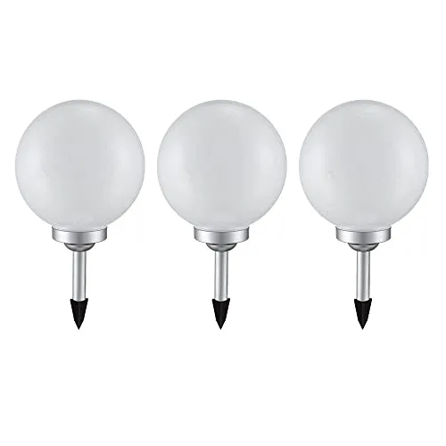 Solarleuchte Kugel Garten 20 cm - 3er Set - Lampen für Außen, stimmungsvolle Beleuchtung mit einer Leuchtdauer von 6-8 Stunden. Einfach im Boden stecken und die Solarzellen laden sich tagsüber auf.