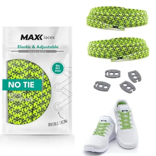 MAXX laces – Flache elastische Schnürsenkel ohne Binden mit Invisible Lacing System – Flexible Gummischnürsenkel für Alltag, Sport, Kinder, Senioren – Einstellbar & haltbar, 30+ Farben
