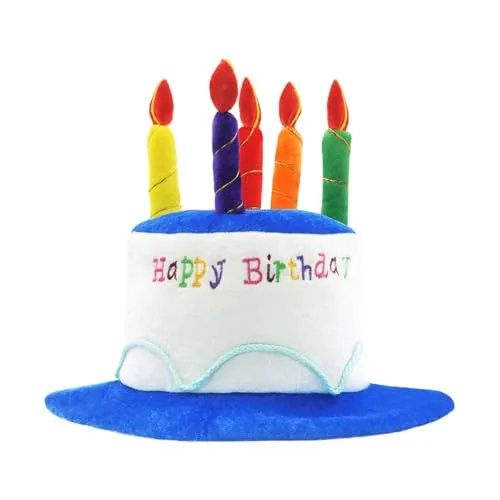 OAOSDH 1 Stück Alles Gute Zum Geburtstag Kuchenhut, Kreative Kerze, Niedlicher Plüsch, Lustiger Romanhut, Geburtstagsfeier -Requisiten.