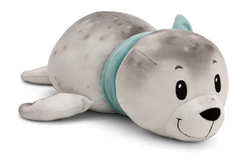 NICI Kuscheltier Seehund Bente 34cm - super softe Stretchplüsch, einzigartiger Spiel- und Kuschelfreund mit farbigem Schal