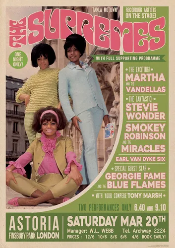 Poster THE SUPREMES - Astoria London 20.03.1965 ca60x85cm  NEU  15485