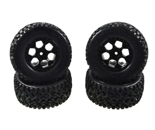 Carson 500900113 - X10 Reifenset Desert Warrior, 4 Stück Schwarz - Zubehör für Funktionsmodell-Bausätze, verbessere die Agilität und Endgeschwindigkeit deines CV-10 Fahrzeugs mit diesem hochwertigen Reifenset.
