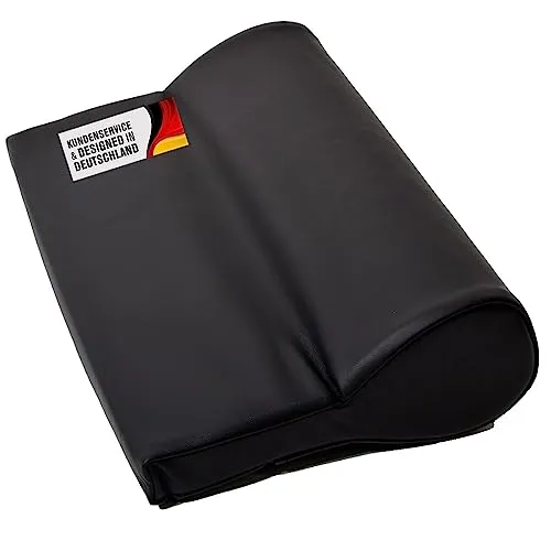 Promafit Nackenkissen ölabweisend und wasserabweisend für die Massage mit Feinzellschaumstoff und PU-Bezug als Nackenstützkissen für die Massageliege (Schwarz)
