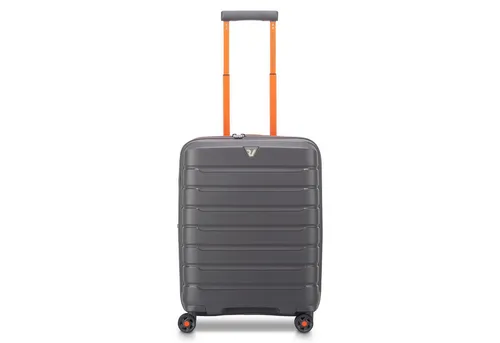 Roncato Handgepäckkoffer B-Flying Move 4W Cabina S exp 55cm graphite - Koffer mit 4 leichtlaufenden Doppelrollen, TSA-Zahlenschloss und erweiterbarem Volumen um 7 Liter – ideal für Reisen!