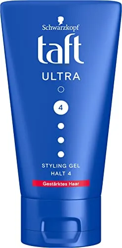 Taft Styling Gel Ultra mit Haltegrad 4 (150 ml), Haargel für gestärktes Haar und ohne zu verkleben, Gel für bis zu 24 h Halt auch bei Feuchtigkeit und Wind