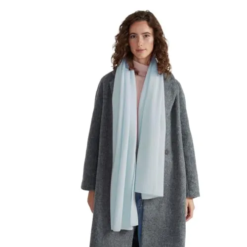 Style & Republic Damen Kaschmir Schal aus 100% Cashmere - dein kuscheliger Premium Schal für stilvolle Herbst- & Winter-Momente - Pastel blau Melange