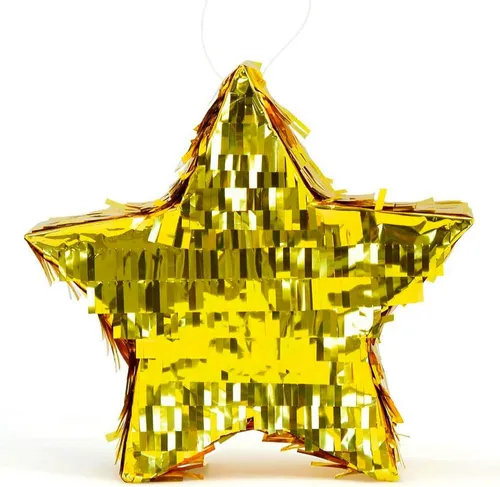 Party Factory Pinata Goldene Stern Pinata goldfarben glänzend 30x30x10 cm, glänzend