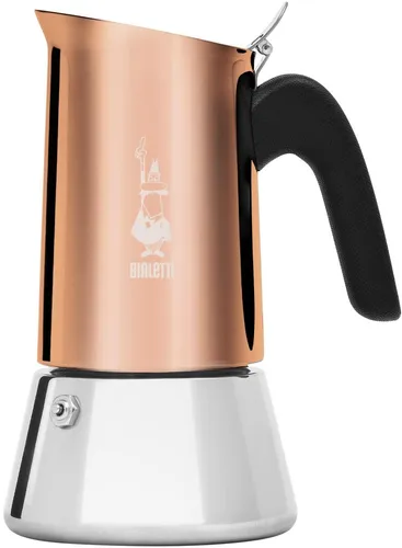 Bialetti Venus Kupfer Espressokocher für 4 Tassen - Kaffeezubereitung mit eleganter Mokka-Kanne aus hochwertigem Edelstahl, geeignet für Induktionskochfelder und mit ergonomischem Griff für besten Komfort.