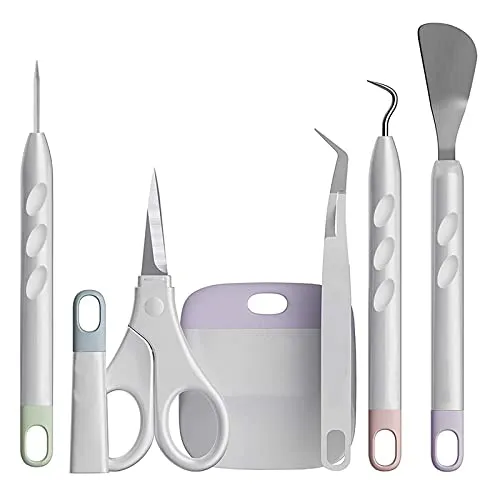 Chedin Plotter Zubehör 6 Stück Vinyl Jäten Werkzeuge DIY Bastelwerkzeug Set Entgitterwerkzeug für selbstklebendes Vinyl, Silhouette, HTV, Cameos, Beschriftung