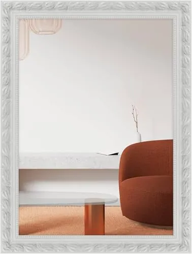 nielsen HOME Wandspiegel Francesca, 50 x 70 cm, Weiß - Eleganter Wandspiegel im Vintage-Stil mit MDF-Rahmen und feinen Ornamenten. Ideal für jeden Wohnbereich, sorgt für eine stilvolle Akzentuierung und bringt Licht ins Zuhause.