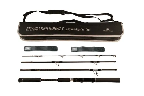 Hearty Rise Skywalker Norway Long Line Jigging 2,34m - Hochwertige Reisrute - Angelrute für Salzwasserangeln, ideal zum gezielten Fang von Heilbutt und Thunfisch, mit einer max. Ködergewicht von 100g und einer Länge von 234 cm für optimale Wurfweiten.