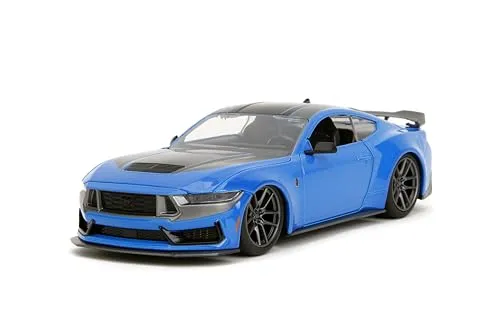 Jada 35276 2024 Dark Horse Blue Metallic mit schwarzen und grauen Streifen, Bigtime Muscle Series 1/24 Druckguss-Modellauto