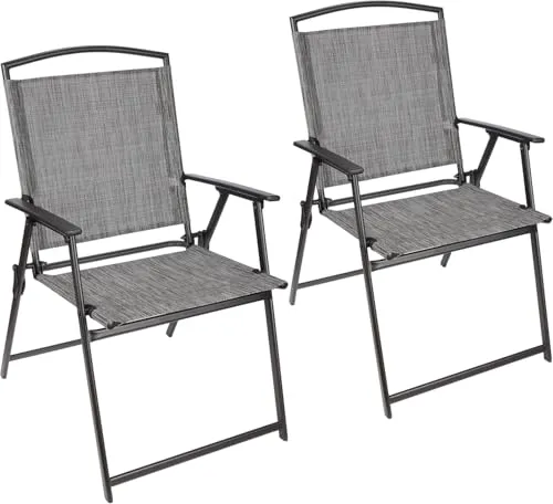 BRUBAKER Campingstuhl Bergamo - Wetterfester Klappstuhl für Garten und Balkon - Klappstuhl für Garten, Terrasse und Balkon, leicht und platzsparend mit einer maximalen Belastbarkeit von 100 kg – ideal für alle Outdoor-Aktivitäten.