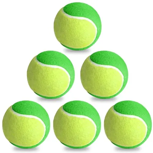 GBKDQQ 6 Stück Tennisbälle Stage1, Trainingsbälle 25% Druckreduziert Tennisball Anfänger Tennis Training Balls, Kinder Tennisbal Methodikbälle für Kinder/Einsteiger/Haustiere, Grün