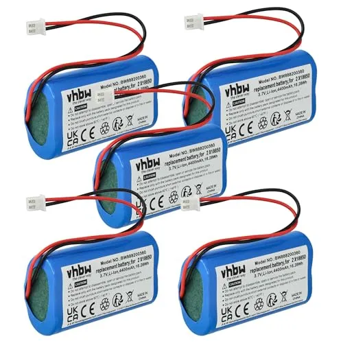 vhbw 5X Akku kompatibel mit Sigor Nuindie Floor, Nuindie Mini, Nuindie Tischlampe, Nachttischlampe (4400 mAh, 3,7 V, Li-Ion)
