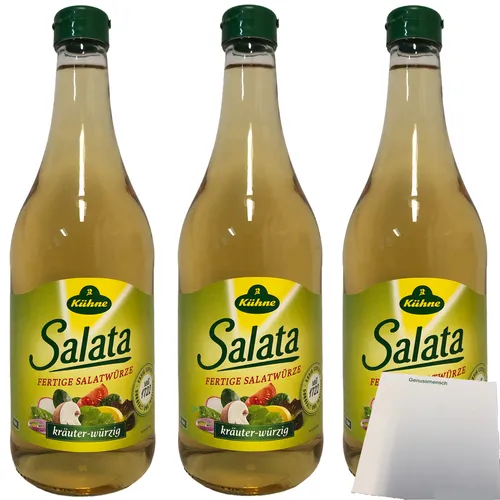 Kühne Salata Fertige Salatwürze auf Essigbasis 3er Pack 3x750ml Flasche usy