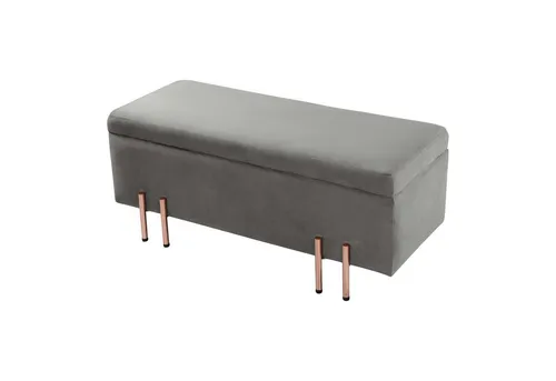 en.casa Sitztruhe »Dals« mit Samtbezug und Metallbeinen 118 x 40 x 42 cm Grau